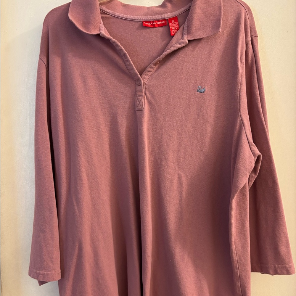 Gloria Vanderbilt Mauve Polo Shirt